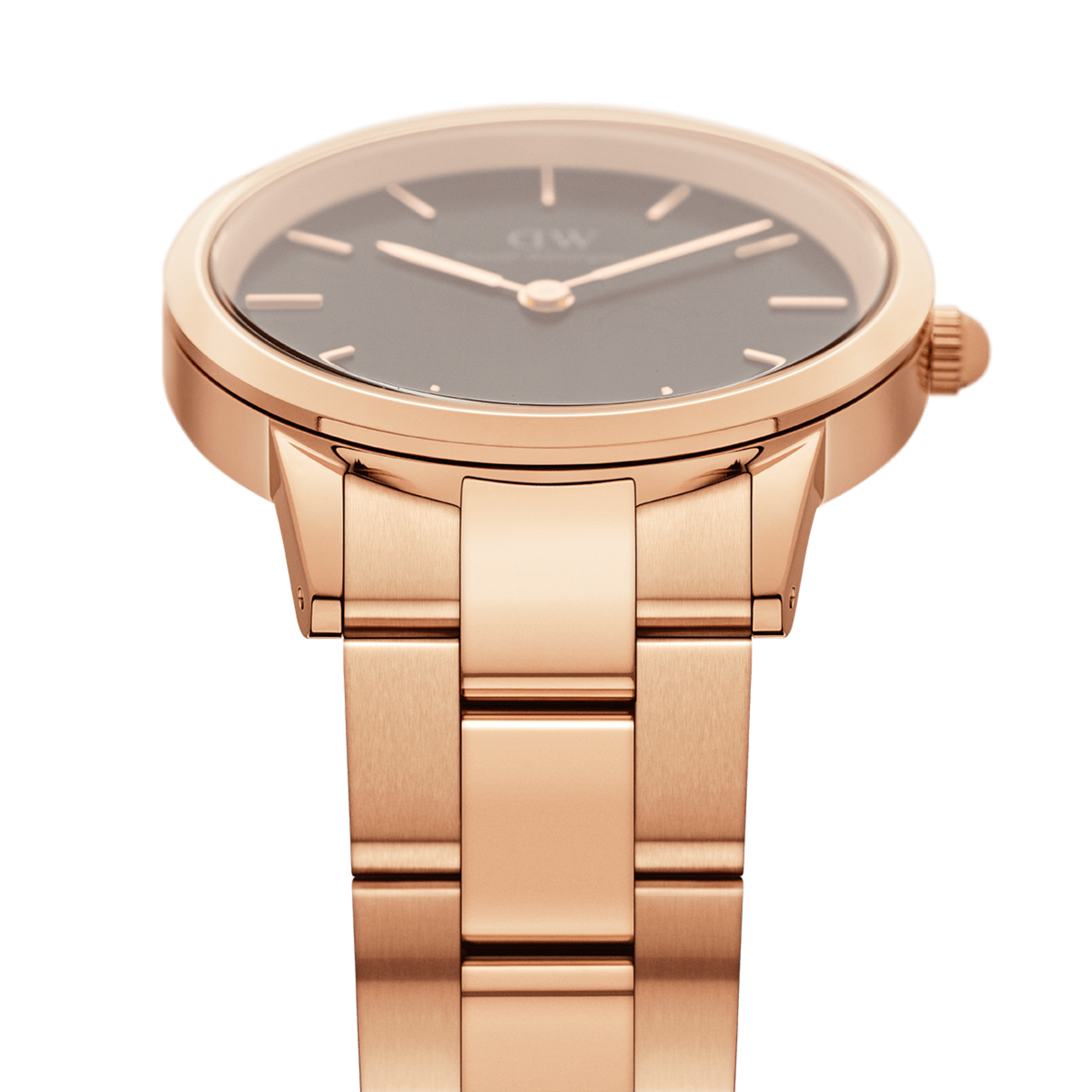 DW Iconic Link Black Rose Gold Watch