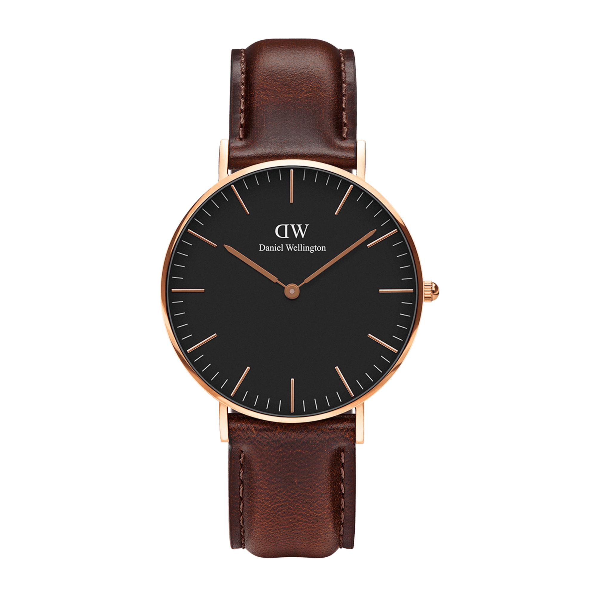 DW Classic Bristol Black Rose Gold Watch