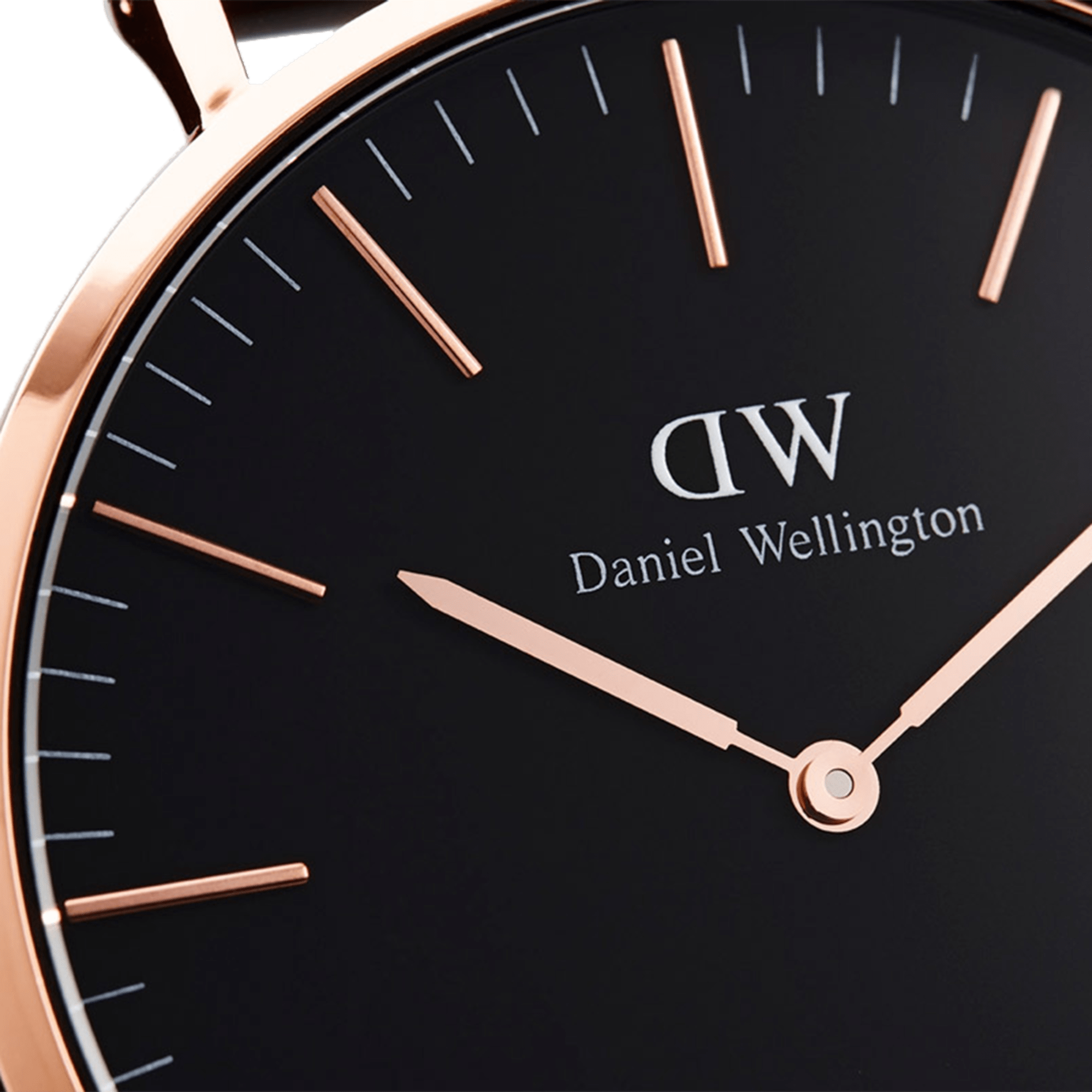 DW Classic St Mawes Black Rose Gold Watch